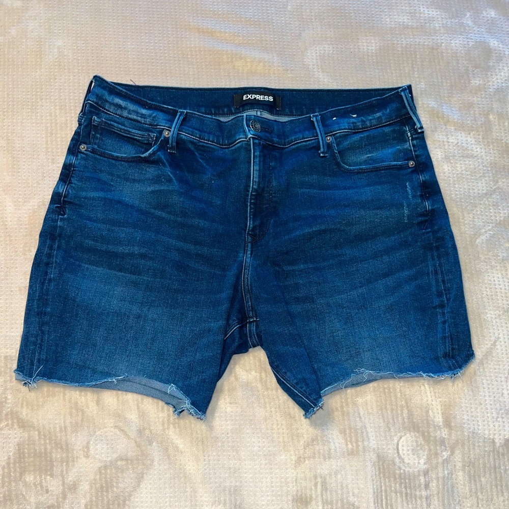 Express DIY Cutoff Jean Shorts | Mid-Rise | Size 16